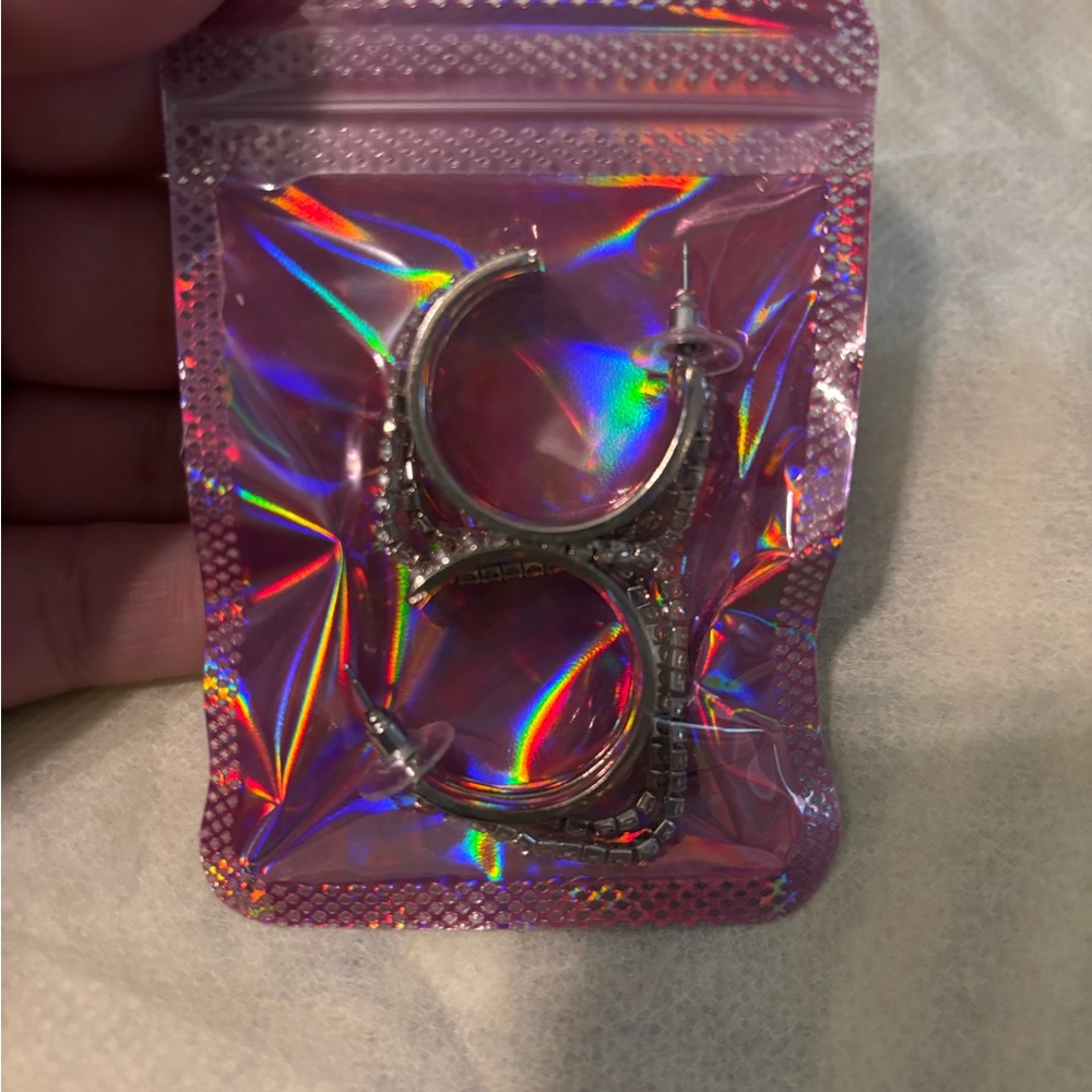 Rhinestone Hoops - Picture 2 of 4